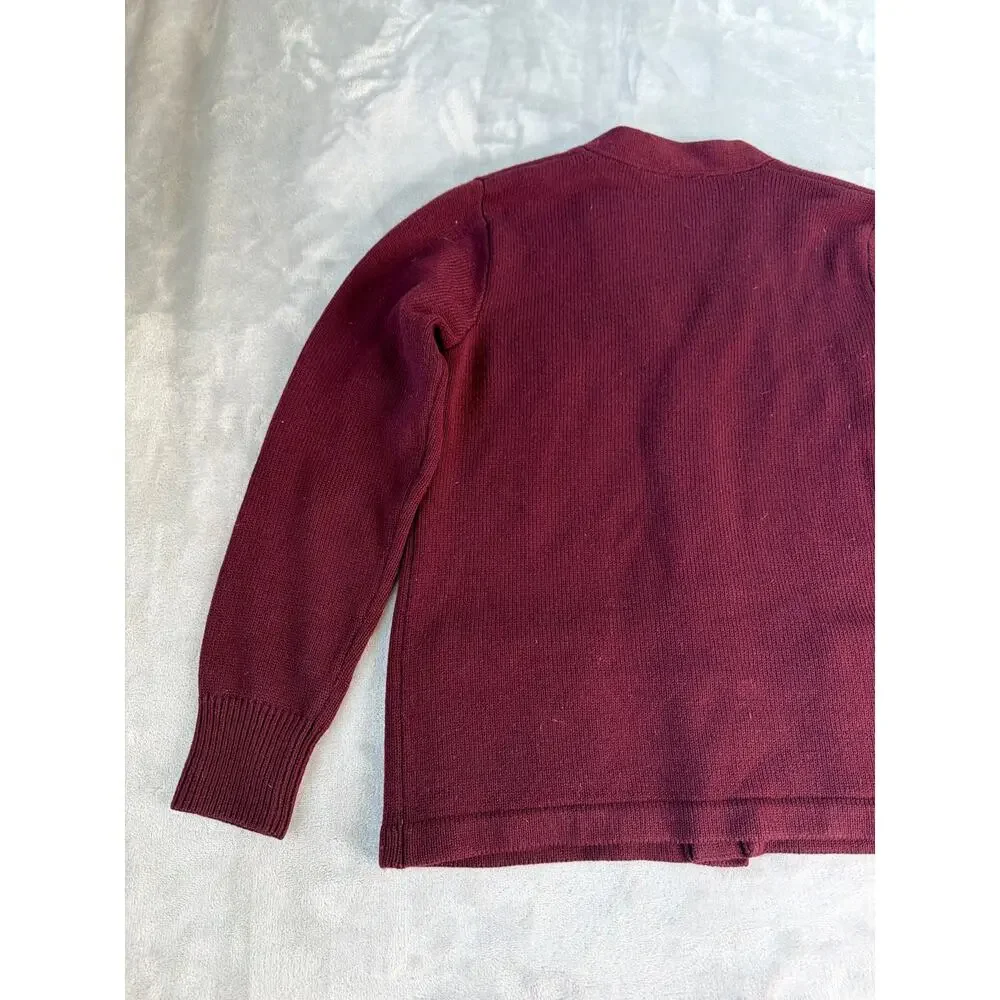 Las Vegas Day School Uniform Cardigan Sweater Burgundy Youth Medium YM LVDS